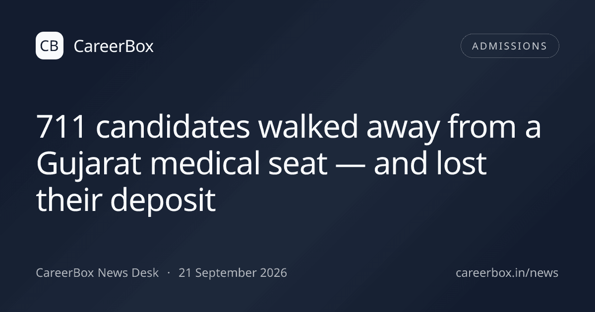 711 candidates walked away from a Gujarat medical seat — and lost their deposit