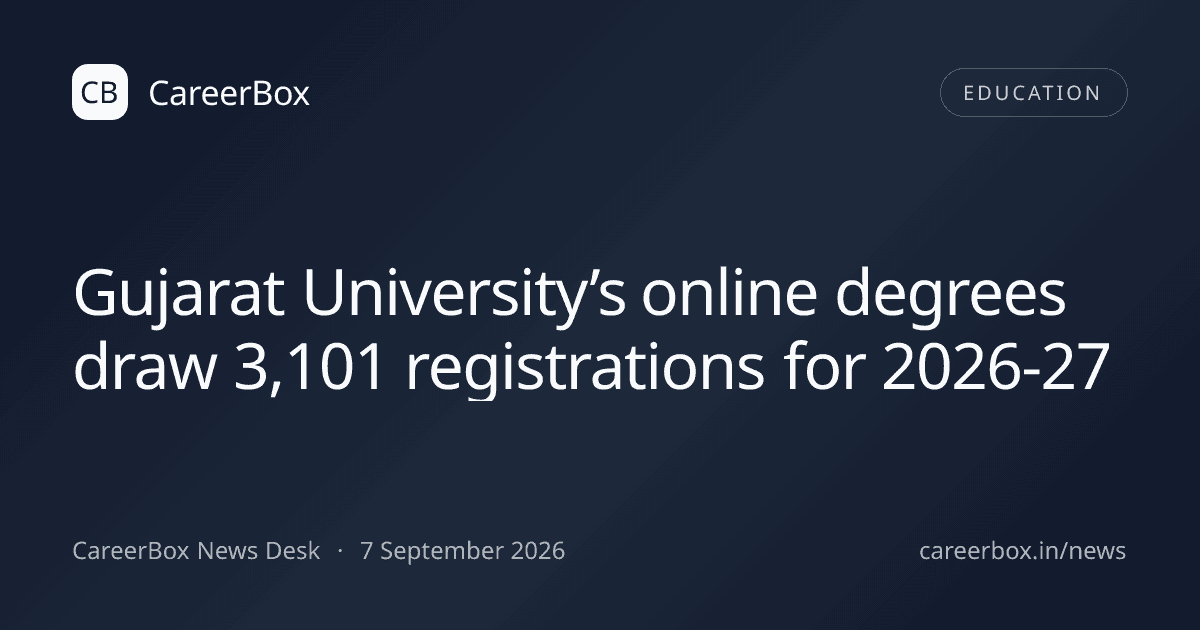 Gujarat University’s online degrees draw 3,101 registrations for 2026-27