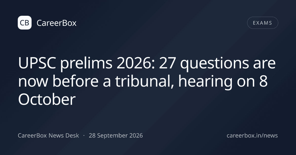 UPSC prelims 2026: 27 questions are now before a tribunal, hearing on 8 October