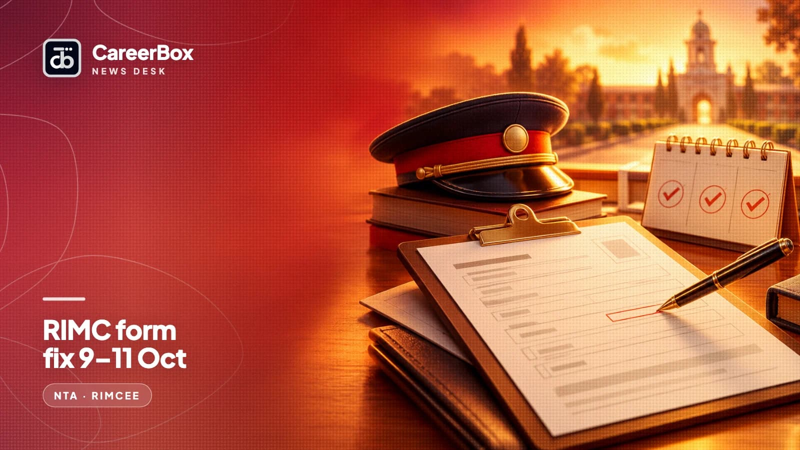 RIMC entrance: a one-time window to fix the application form is open from 9 to 11 October